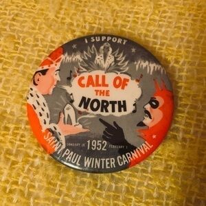 RARE 1952 Minnesota Winter Carnival Call of the North Button 🤩🎁